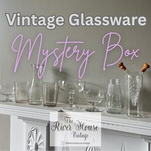 Vintage/Antique Glass and Crystal 5 lb Mystery Box -Vases/Wine Glasses/Decanters